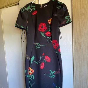 NWOT Calvin Klein Floral Poppy Flower Structured Midi Dress❤️